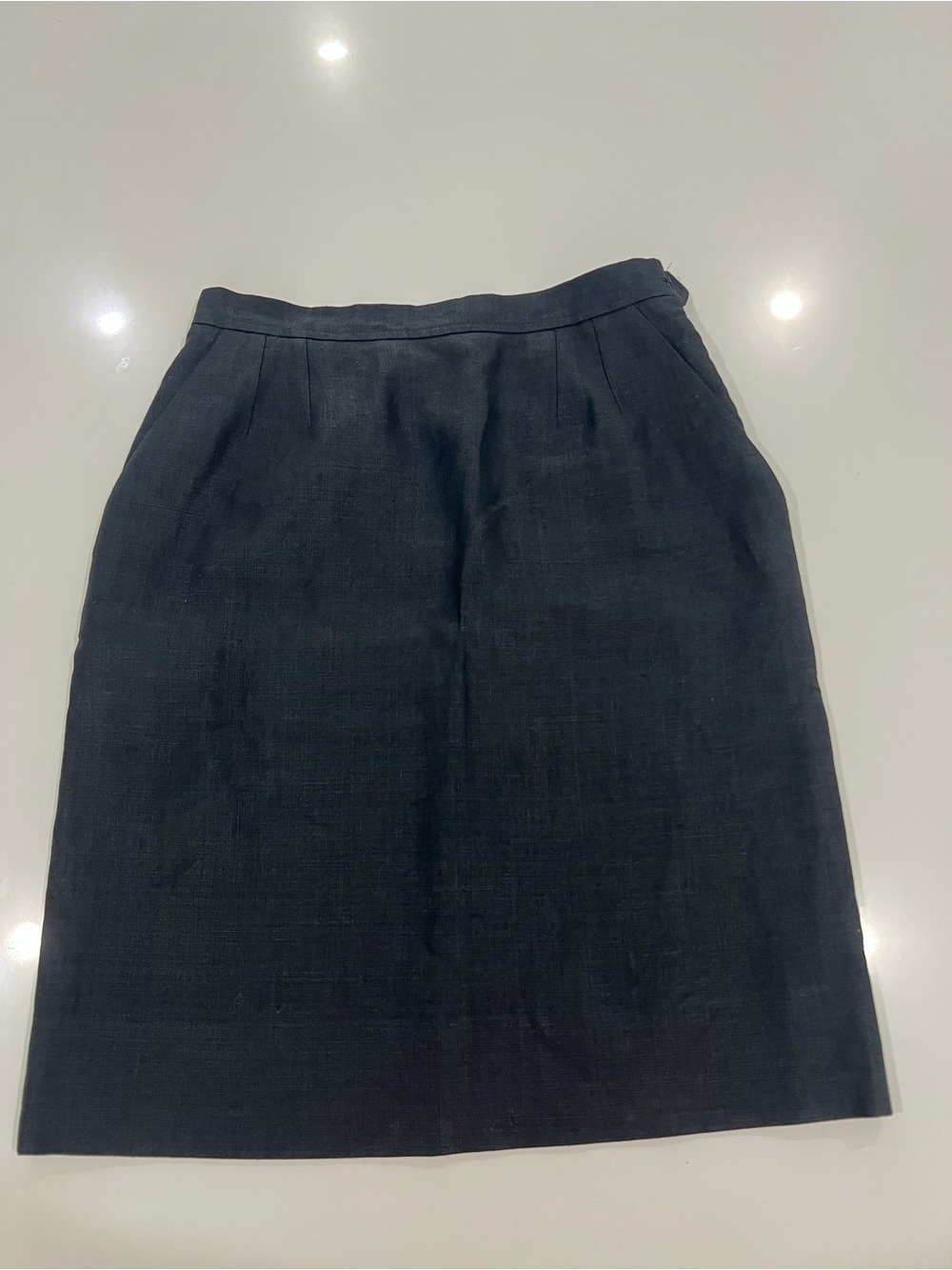 Vintage Yves Saint Laurent Women's Black Straight Skirt Rive Gauche Size 46